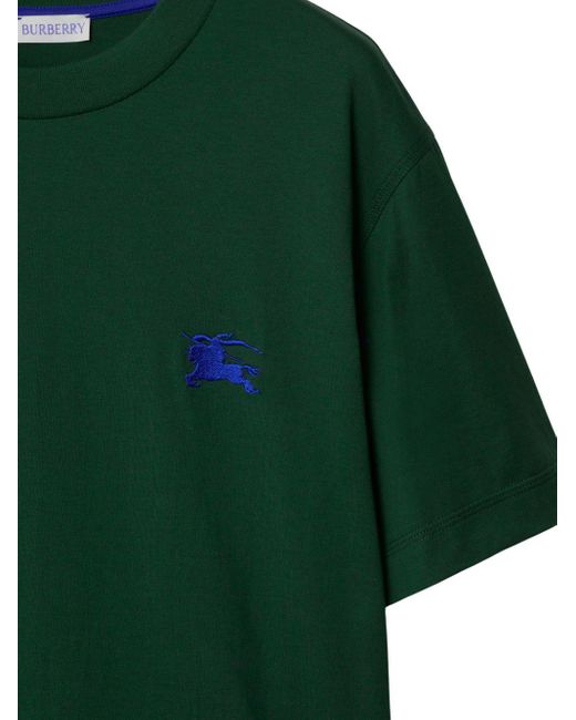 T-shirt con ricamo Equestrian Knight di Burberry in Green da Uomo
