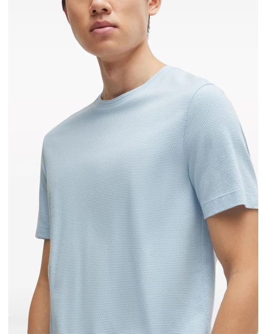 メンズ Boss ロゴタグ Tシャツ Blue