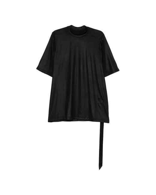 Rick Owens Black Short-Sleeve Ribbon T-Shirt