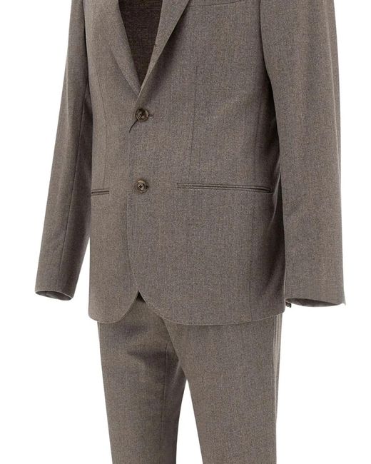 Barba Napoli Gray Single-Breasted Suit for men