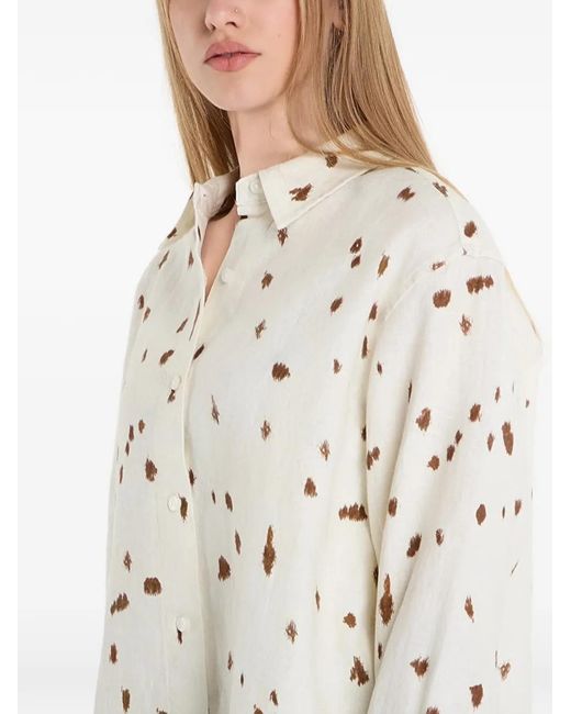 Samsøe & Samsøe White Abstract-Print Shirt
