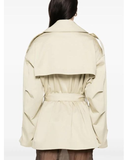Frankie Shop Natural Zurich Short Trench Coat