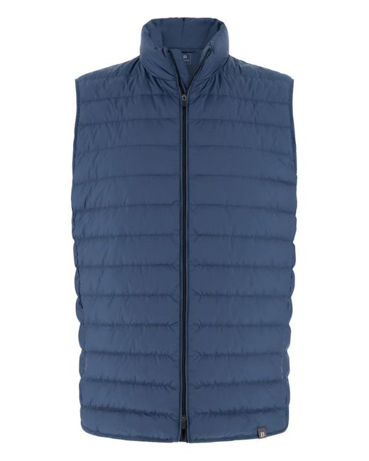 Boggi Blue Padded Logo Patch Gilet for men