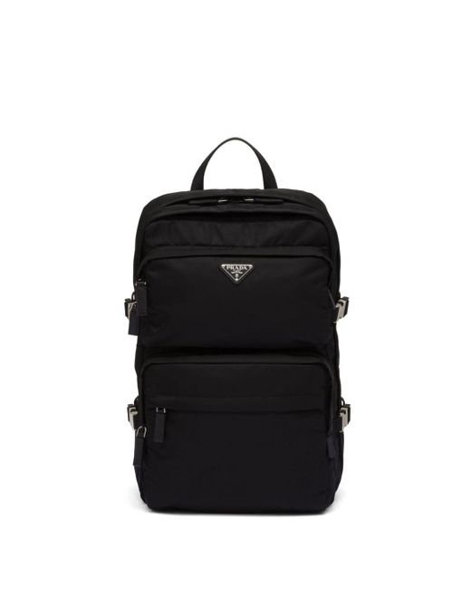 Prada Black Re-nylon Saffiano Leather Backpack for men