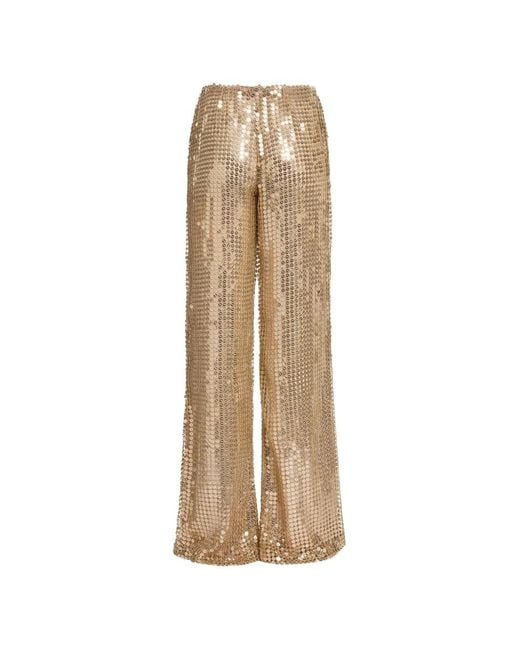 Elie Saab Natural Sequin-Embellished Trousers
