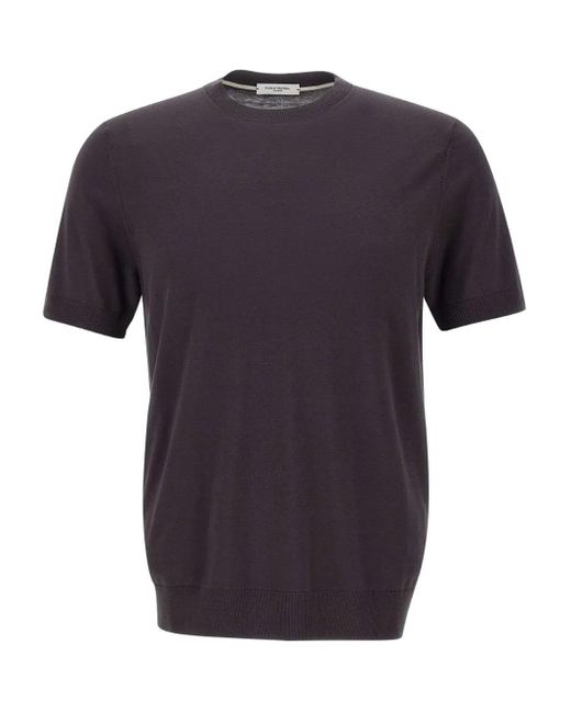 メンズ Paolo Pecora シルクブレンド Tシャツ Blue
