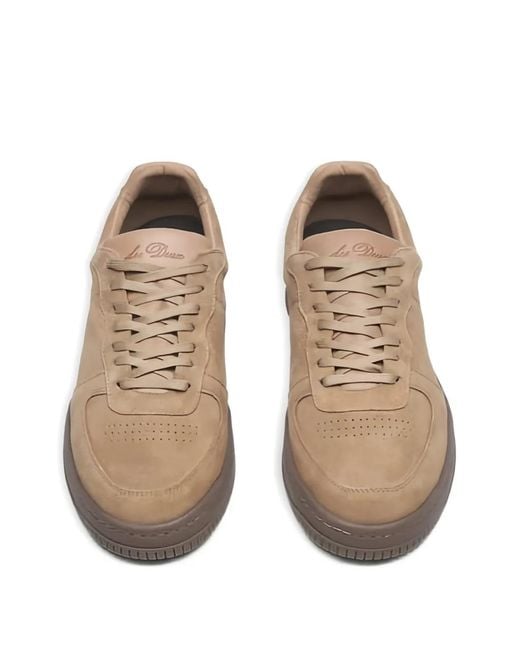 Les Deux Brown Perforated Suede Sneakers for men