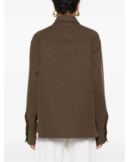 Jil Sander Brown Felted Wool Overshirt