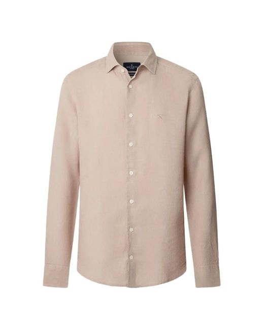 Camicia Tinta di Hackett in Natural da Uomo