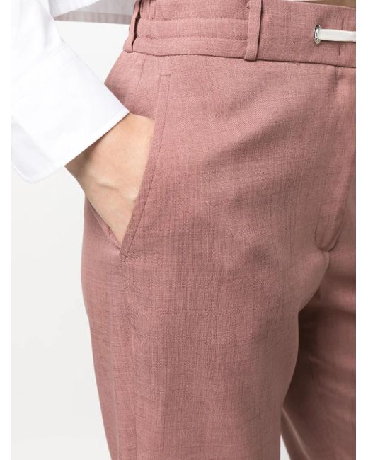 Eleventy Red Drawstring Chambray Trousers