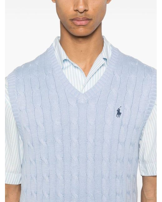 Polo Ralph Lauren Blue Cable-knit Vest for men