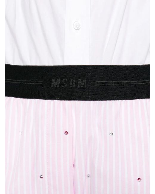 MSGM Pink Shorts Mit Strass