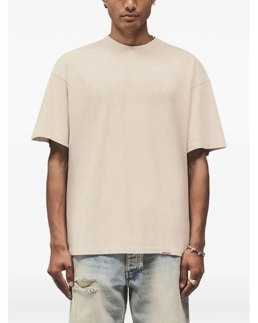 Represent Natural Script Logo-Embroidered T-Shirt for men