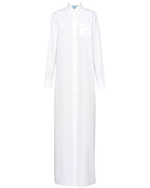 Prada White Shirt Maxi Dress