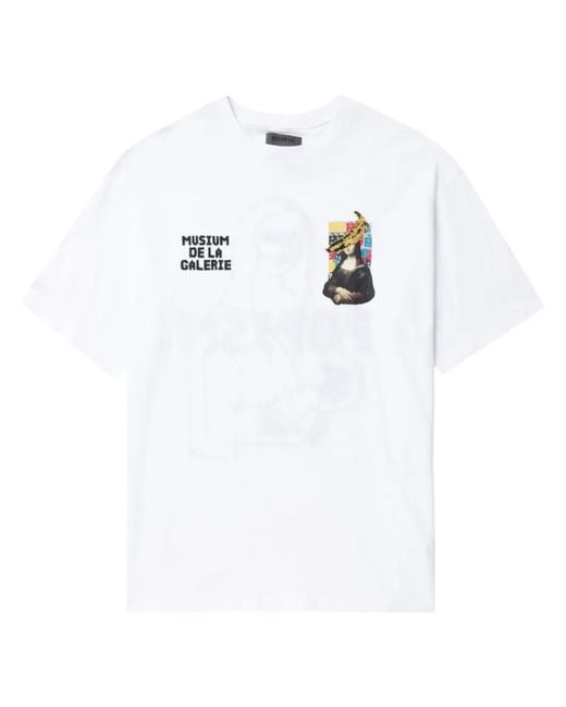 Musium Div. White Popism Cotton T-Shirt for men