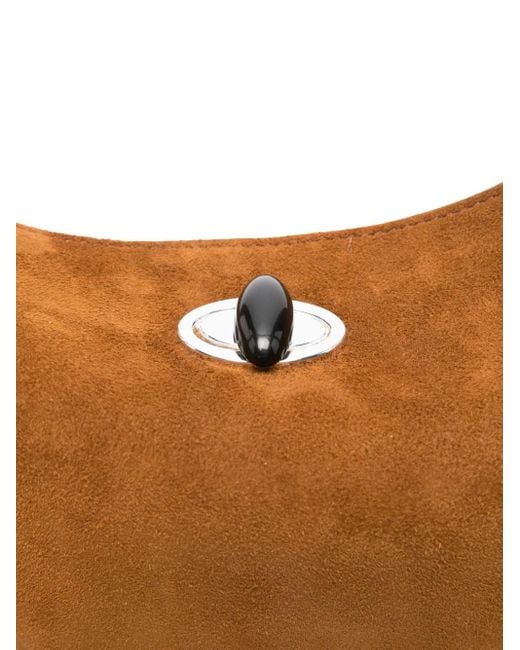 Christopher Esber Brown Calf Suede Top-Handle Mini Bag