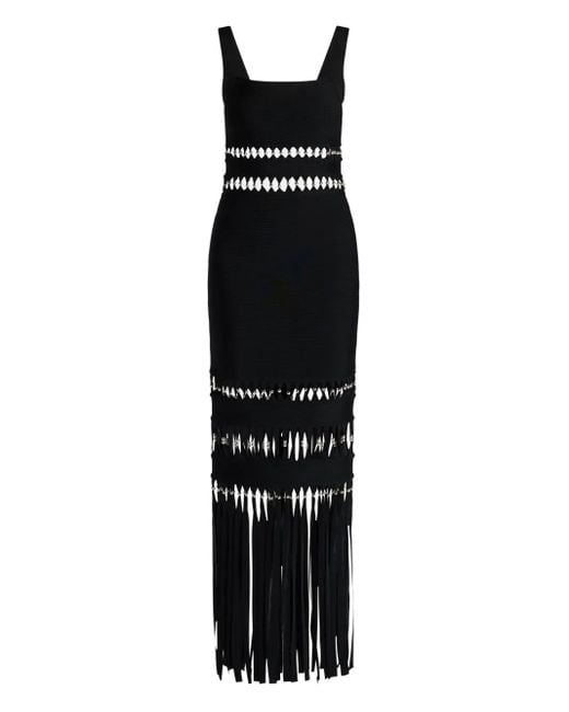 Hervé Léger Ines フリンジ ドレス Black