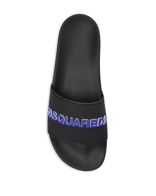 DSquared² Black Slipper With Logo for men