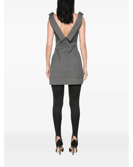 ShuShu/Tong Gray Bow-Strap Mini Dress