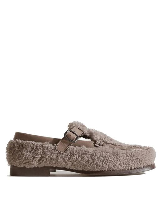 Hereu Brown Alber Shearling Loafers