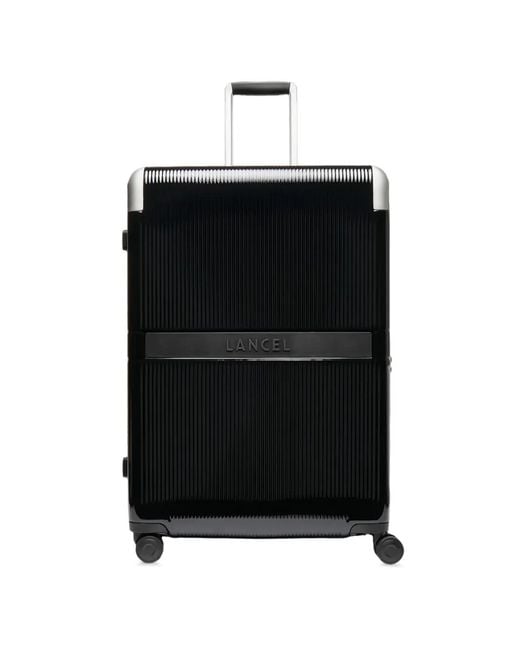 Lancel Black Large Empreinte Logo-Plaque Ridged Luggage