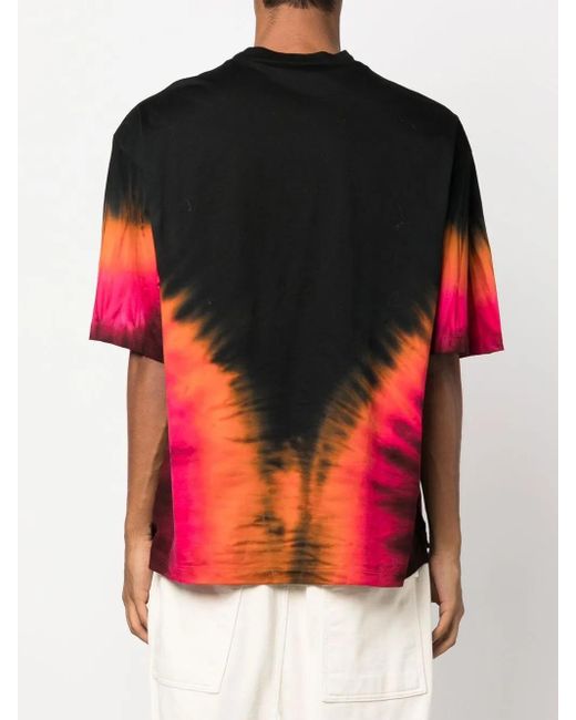 DSquared² Red Tie-Dye Logo-Print T-Shirt for men