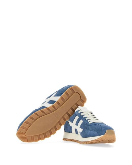 Hogan Blue Calf Suede Sneakers for men
