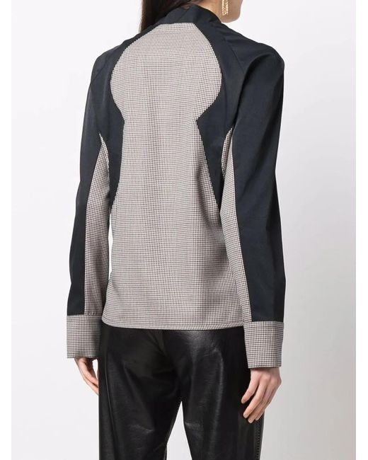 Kiko Kostadinov Multicolor Two-Tone Houndstooth-Pattern Blouse