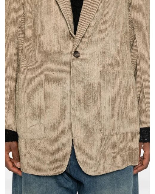 R13 Natural Single-Breasted Corduroy Oversized Blazer