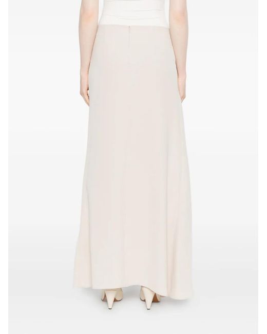P.A.R.O.S.H. White Split-Front Maxi Skirt