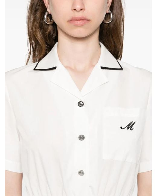 Maje White Short-Sleeve Shirt Dress