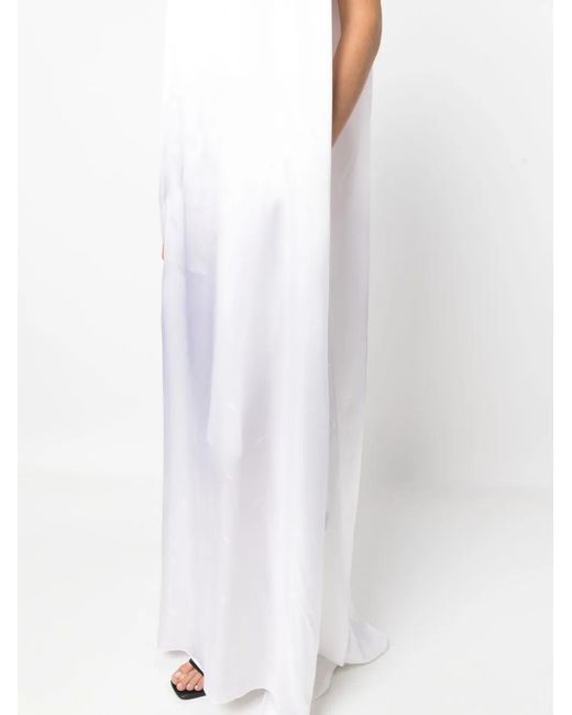 Vetements White Logo-Print Floor-Length Dress