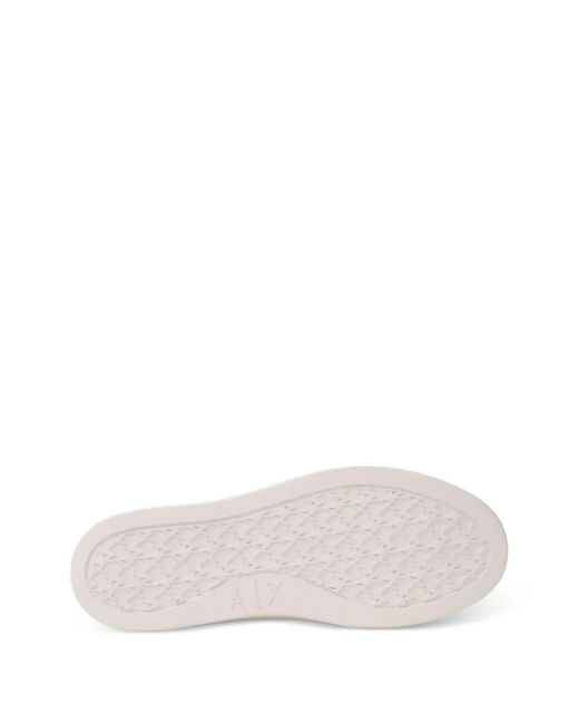 ARMANI EXCHANGE White Baskets Ax À Motif Monogrammé