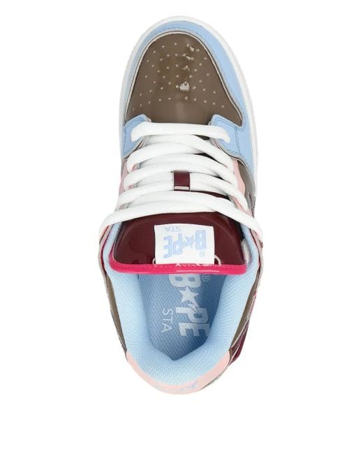 A Bathing Ape Pink Sk8 Sta Bold #2 Star-Embellished Sneakers for men