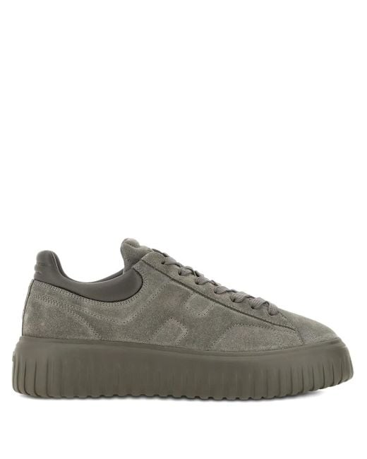 Hogan Gray H-Stripes Sneakers for men