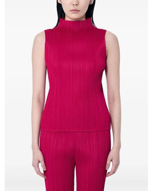 Pleats Please Issey Miyake New Colorful Basics 4 トップ Red