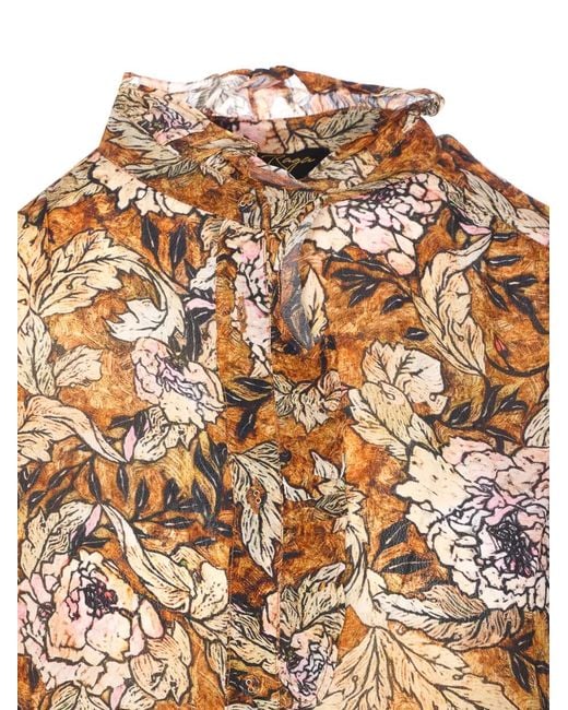 Yavi Brown Printed Long-Sleeved Shirt