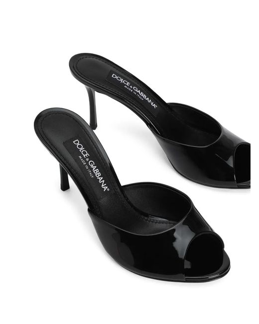 Dolce & Gabbana Black Calf Leather Flat Shoes
