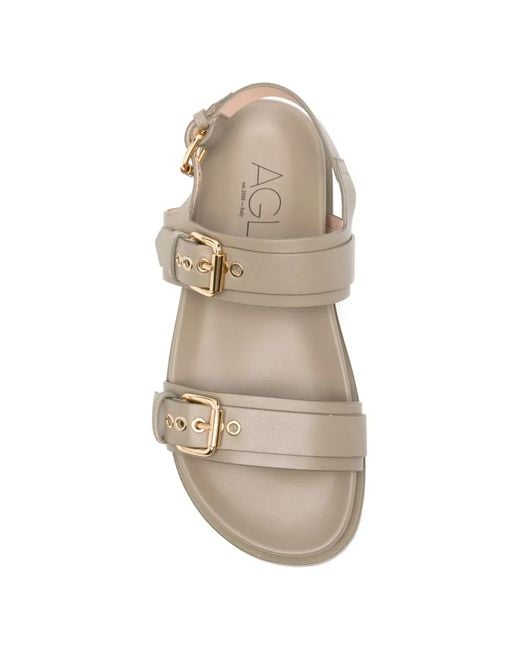 Agl Attilio Giusti Leombruni White Buckle Strap Sandals