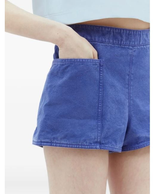 Max Mara Blue Patch-Pocket Shorts