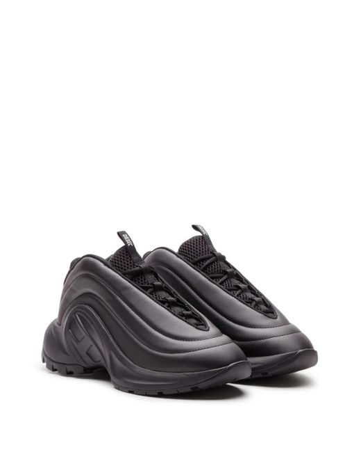 DIESEL Black S-D-Runner X-Slip-On Sneakers With Matte Oval D Instep