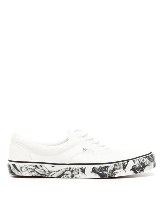 Undercover White Lace-Up Low-Top Sneakers for men