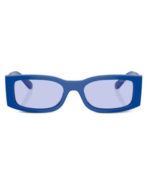 Vogue Eyewear Blue Logo-Print Rectangle-Frame Sunglasses