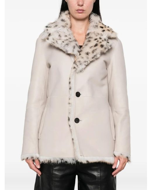 Arma White Leopard-Print Reversible Jacket