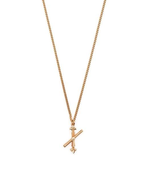 Emanuele Bicocchi Metallic X Letter-Pendant Chain Necklace