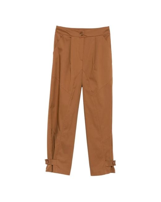 Carla G Brown Buttoned-Cuff Trousers