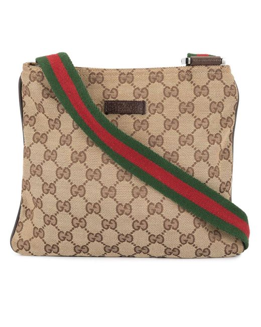 Gucci Pre-Owned Brown Shelly Line Messenger Bag