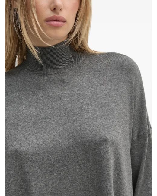 GAUDI Gray High-Neck Asymmetric Sweater