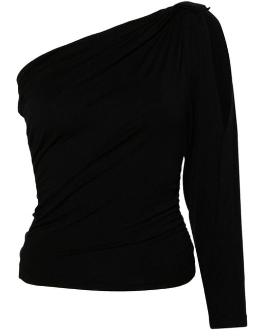 IRO Black Kelcy One-shoulder Jersey Top