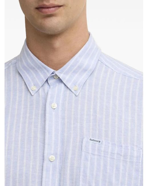 Barbour Nelson Gestreept Overhemd in het Blue voor heren
